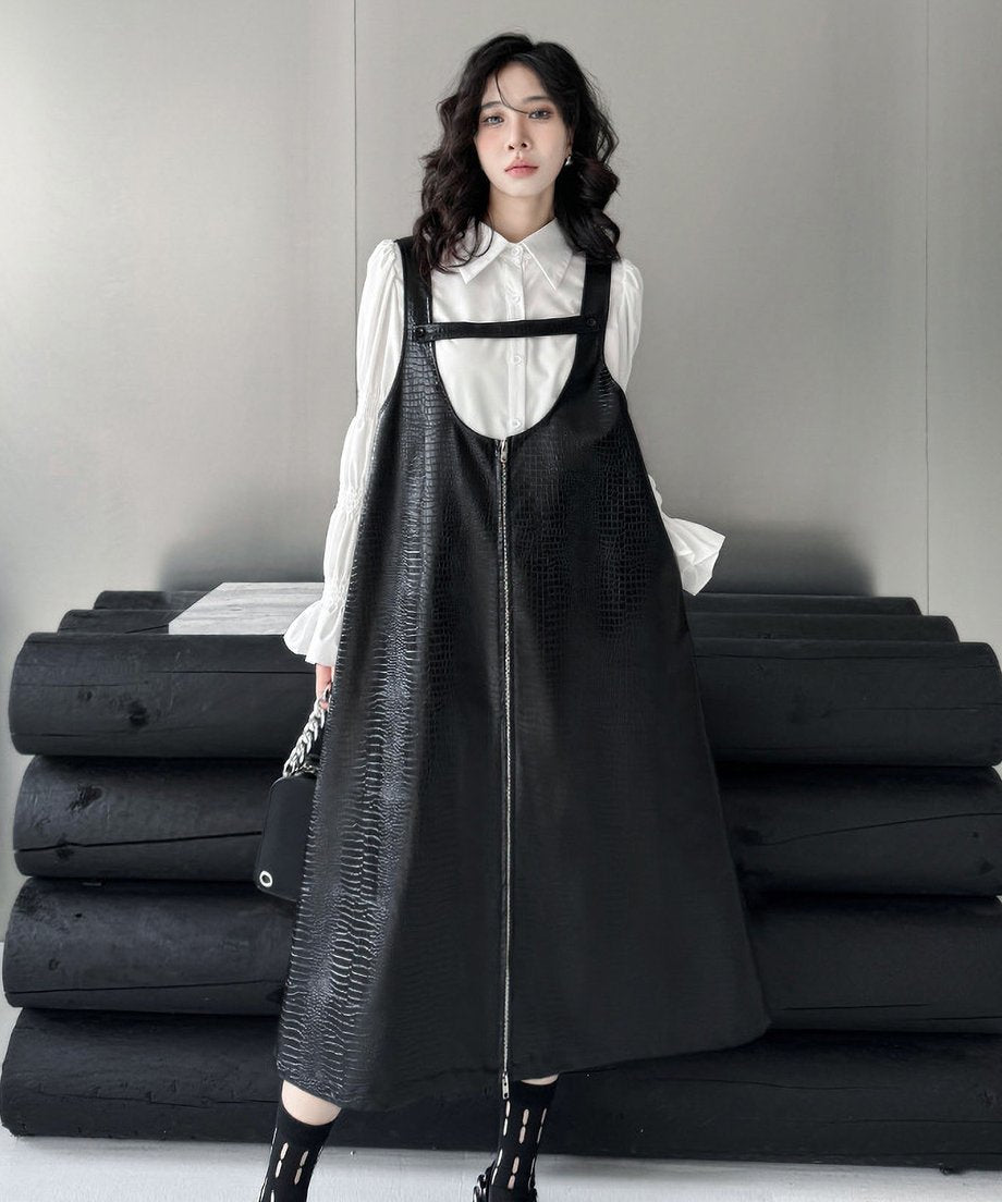 Zip suspender dress