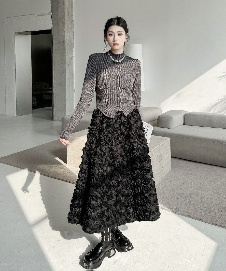 Three-dimensional flower skirt
