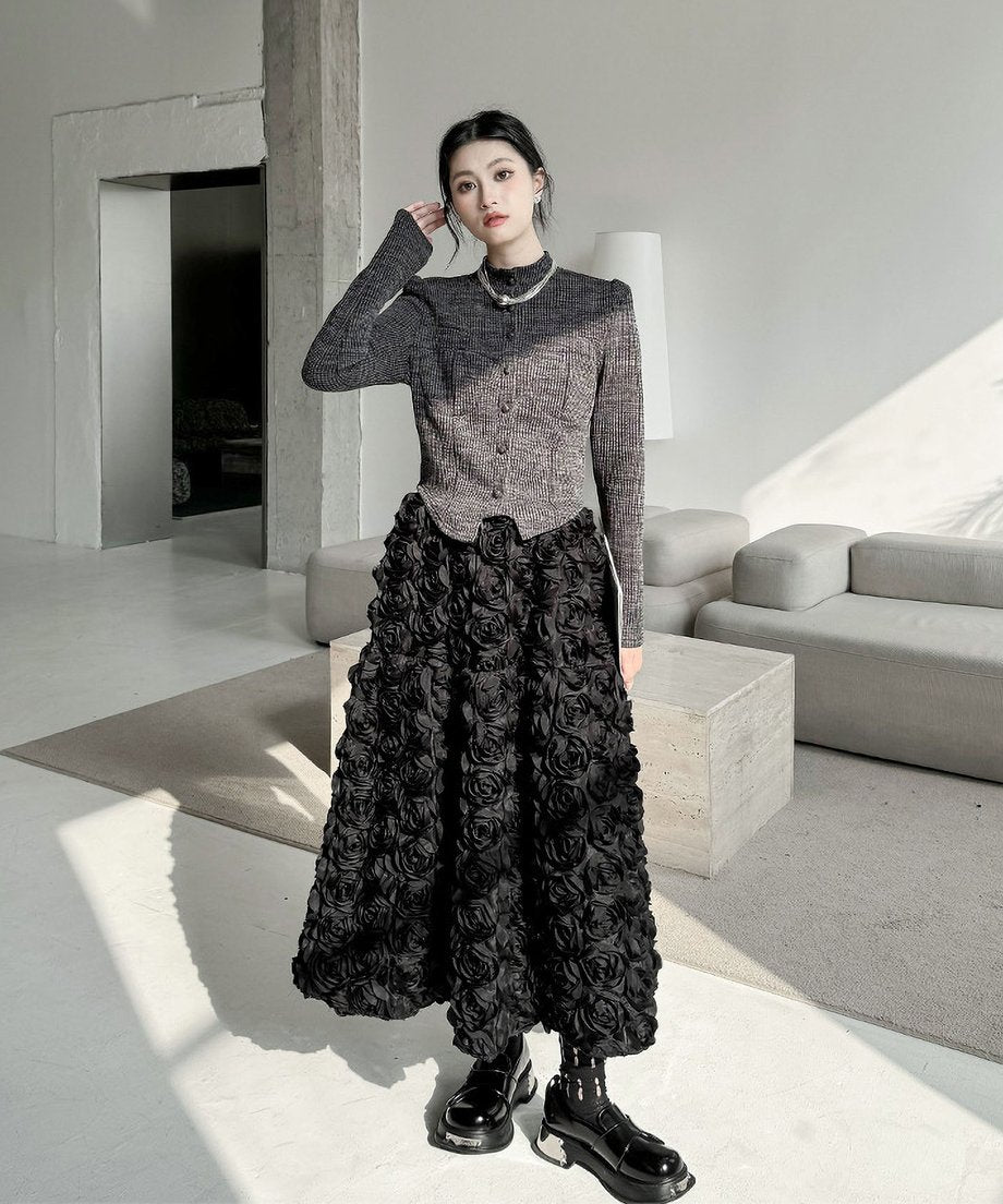 Three-dimensional flower skirt