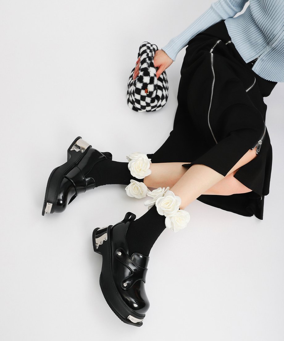 Metal Plate Platform Loafers