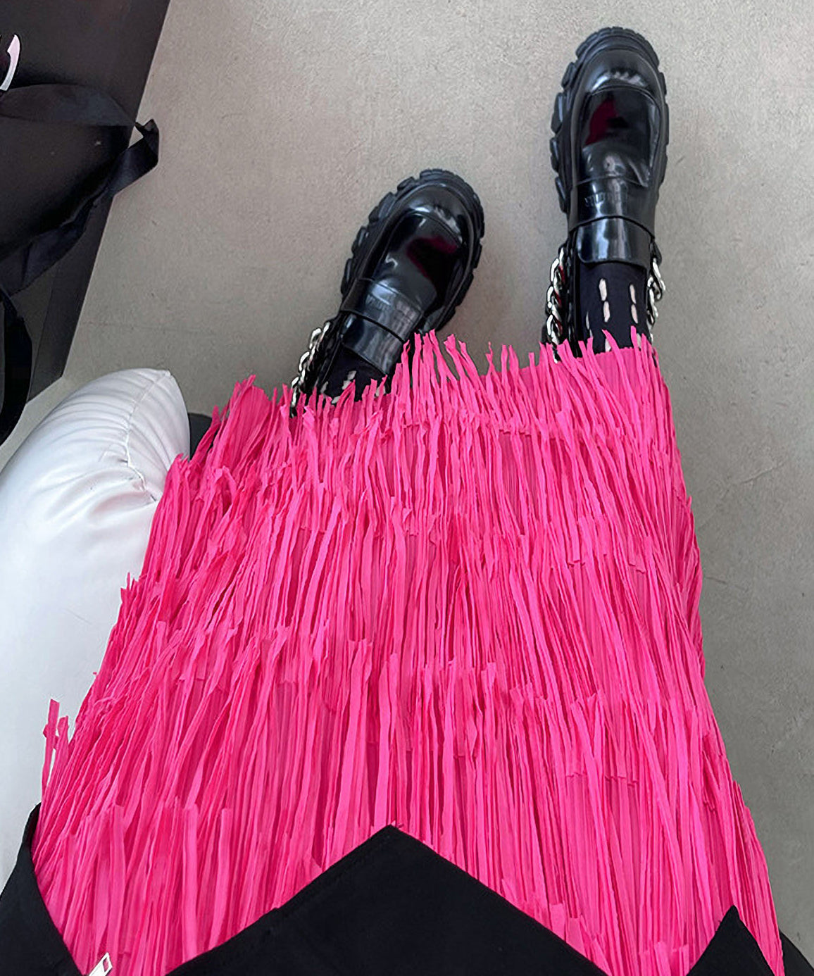 Fringe tiered skirt