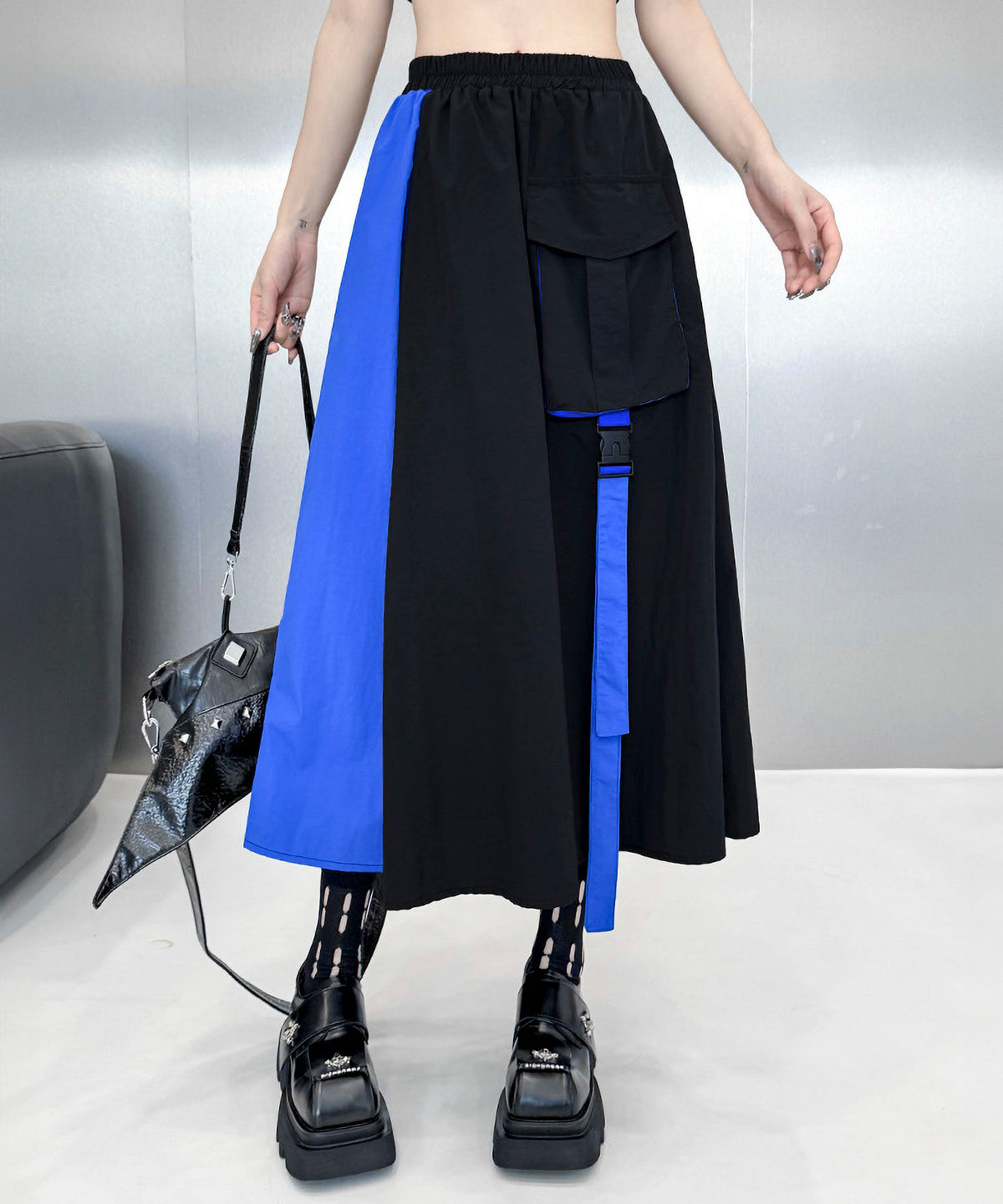 Two-tone jacket and skirt
