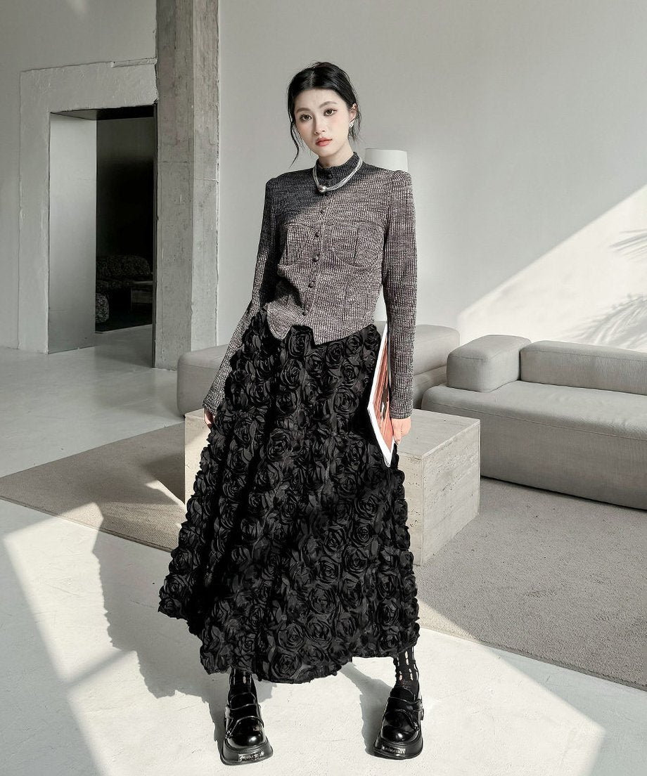 Three-dimensional flower skirt