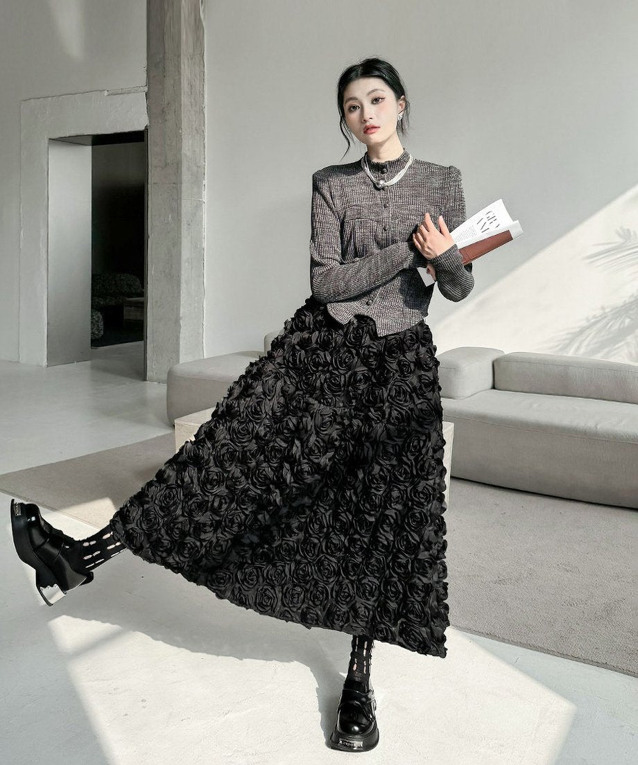 Three-dimensional flower skirt