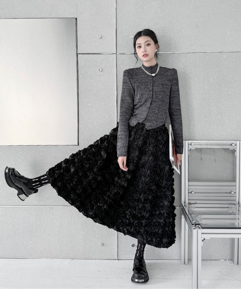Three-dimensional flower skirt