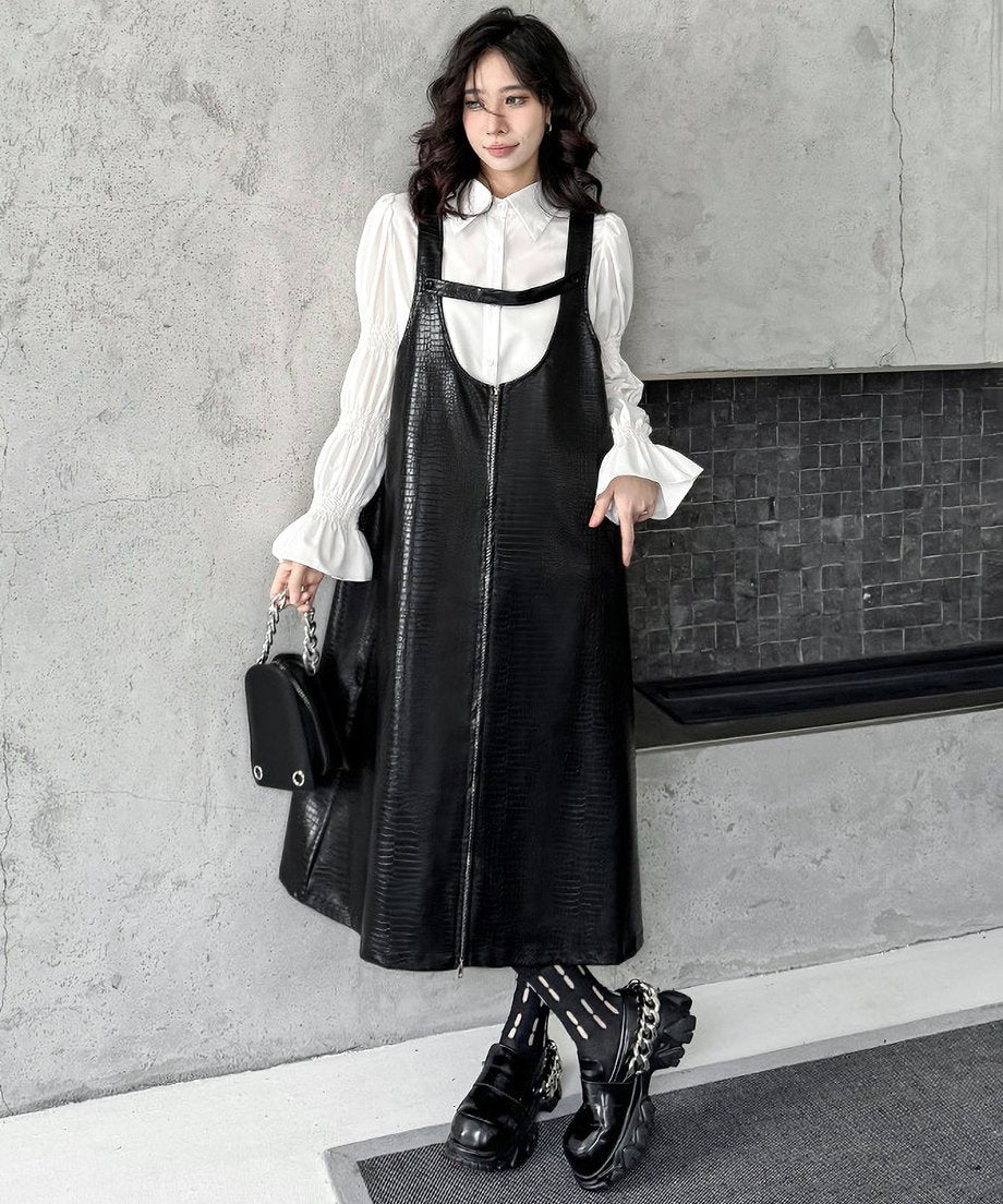 Zip suspender dress