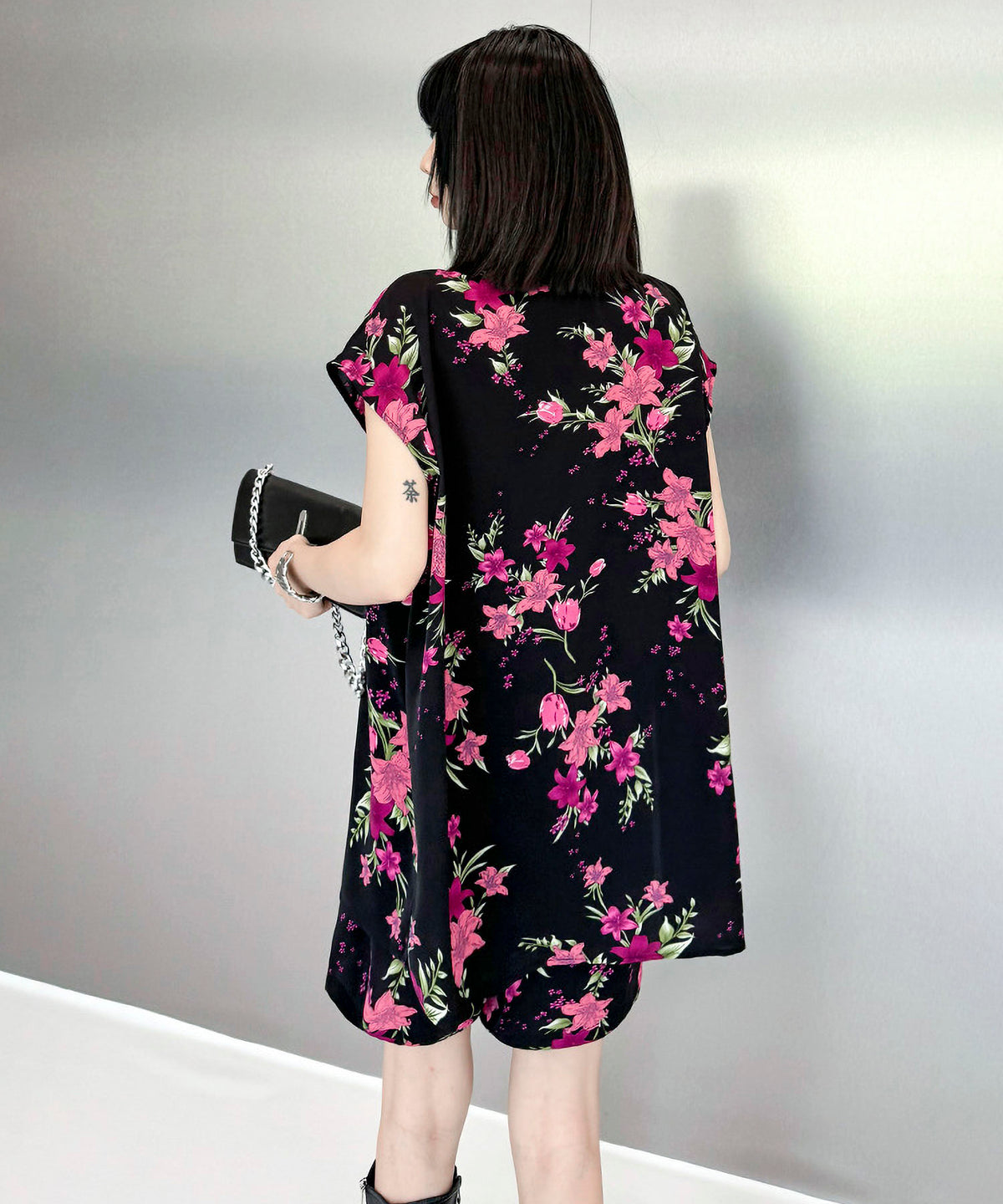 Flower print top and shorts