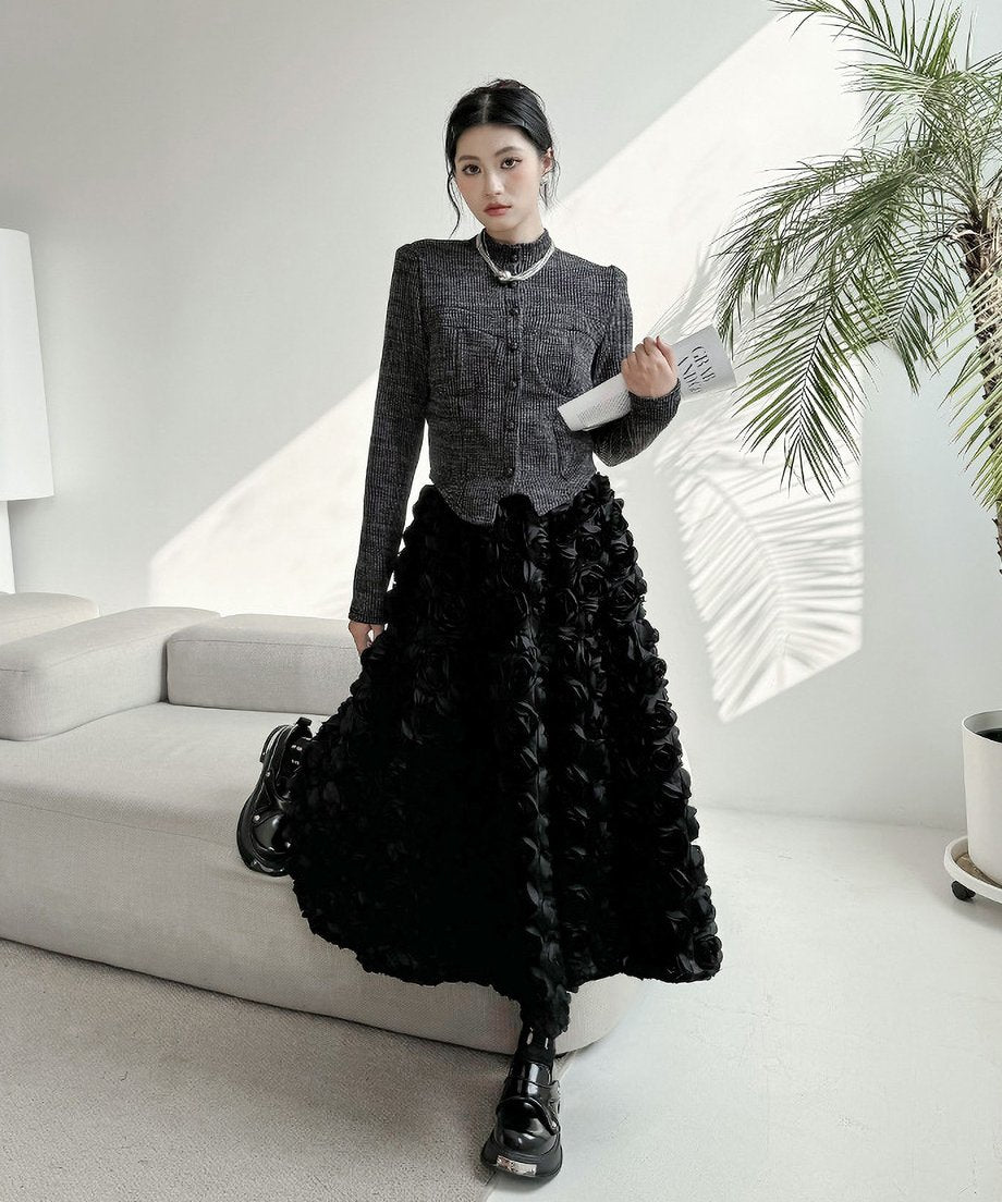Three-dimensional flower skirt