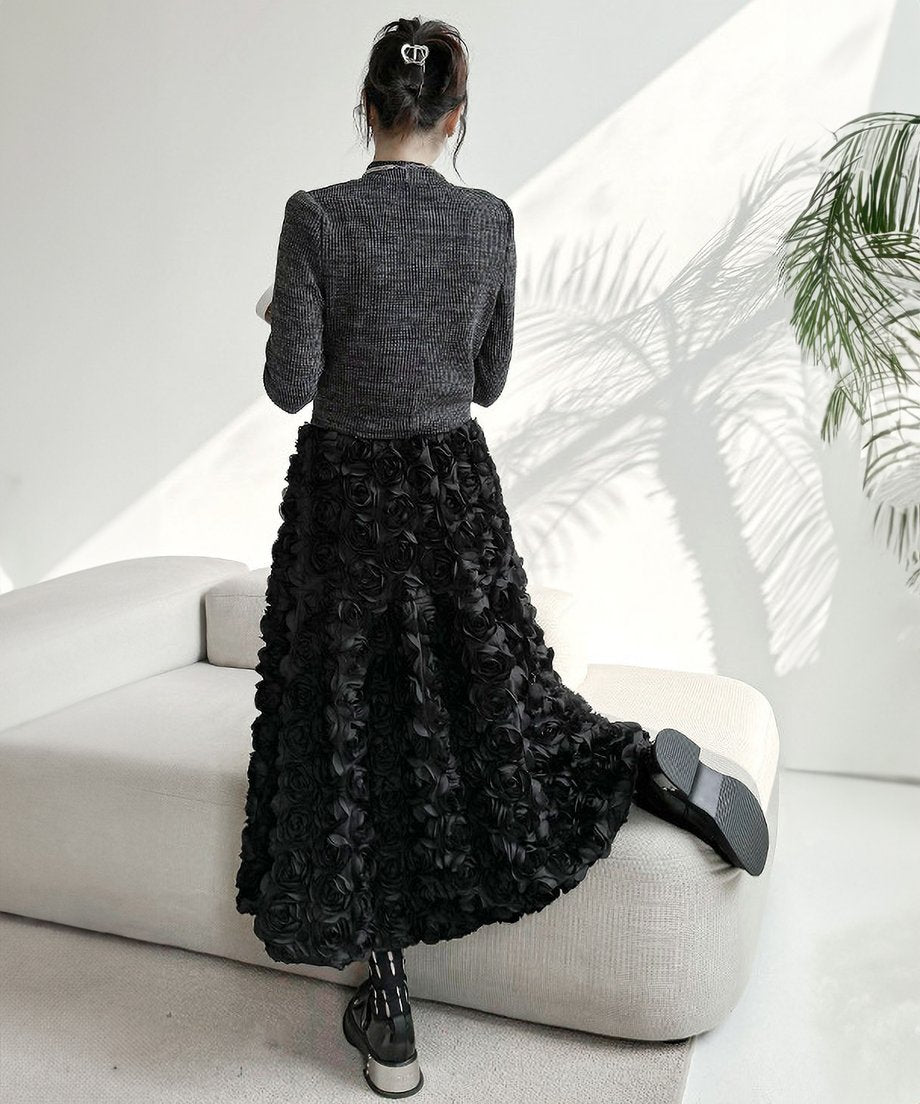 Three-dimensional flower skirt