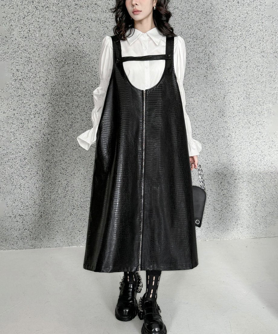 Zip suspender dress