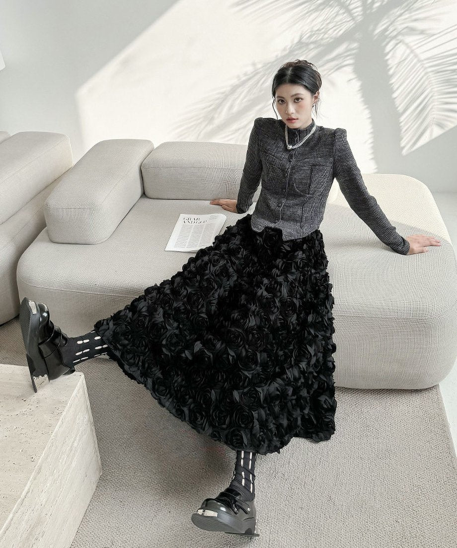 Three-dimensional flower skirt
