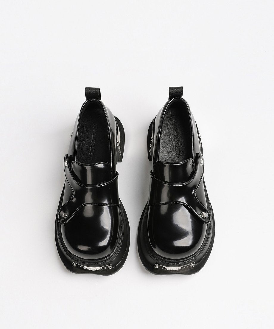 Metal Plate Platform Loafers