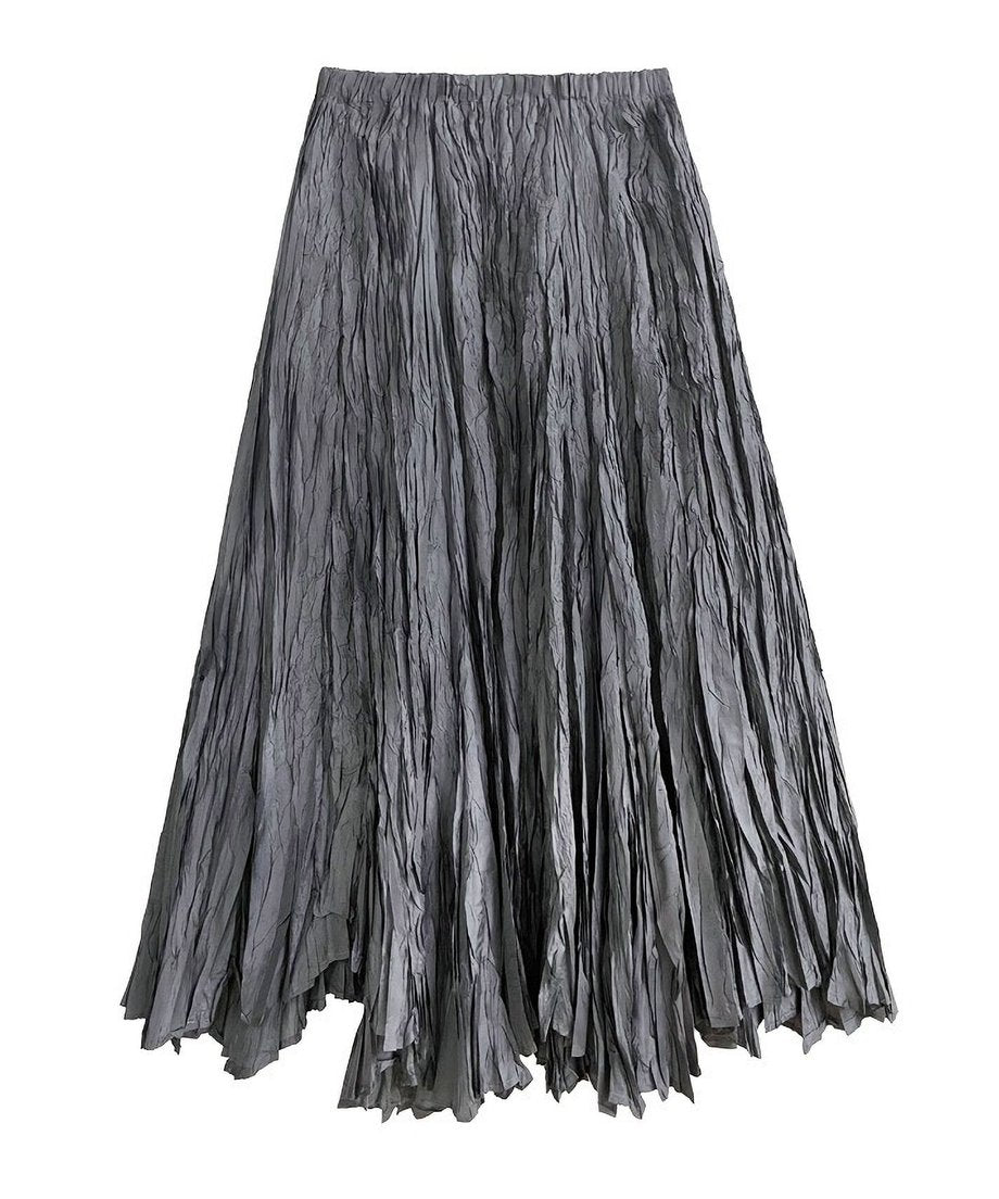 Washer pleated long skirt
