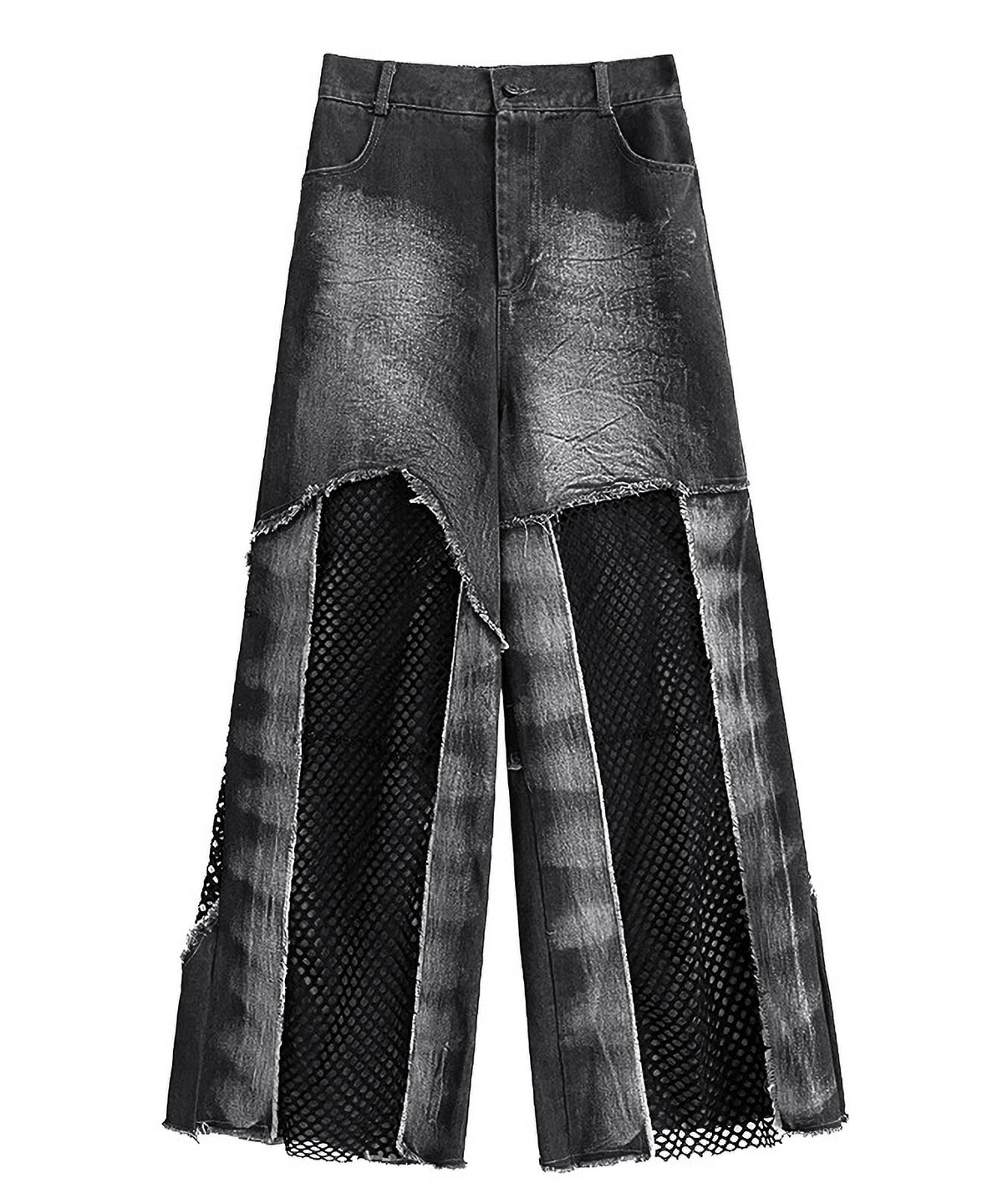 Mesh denim pants