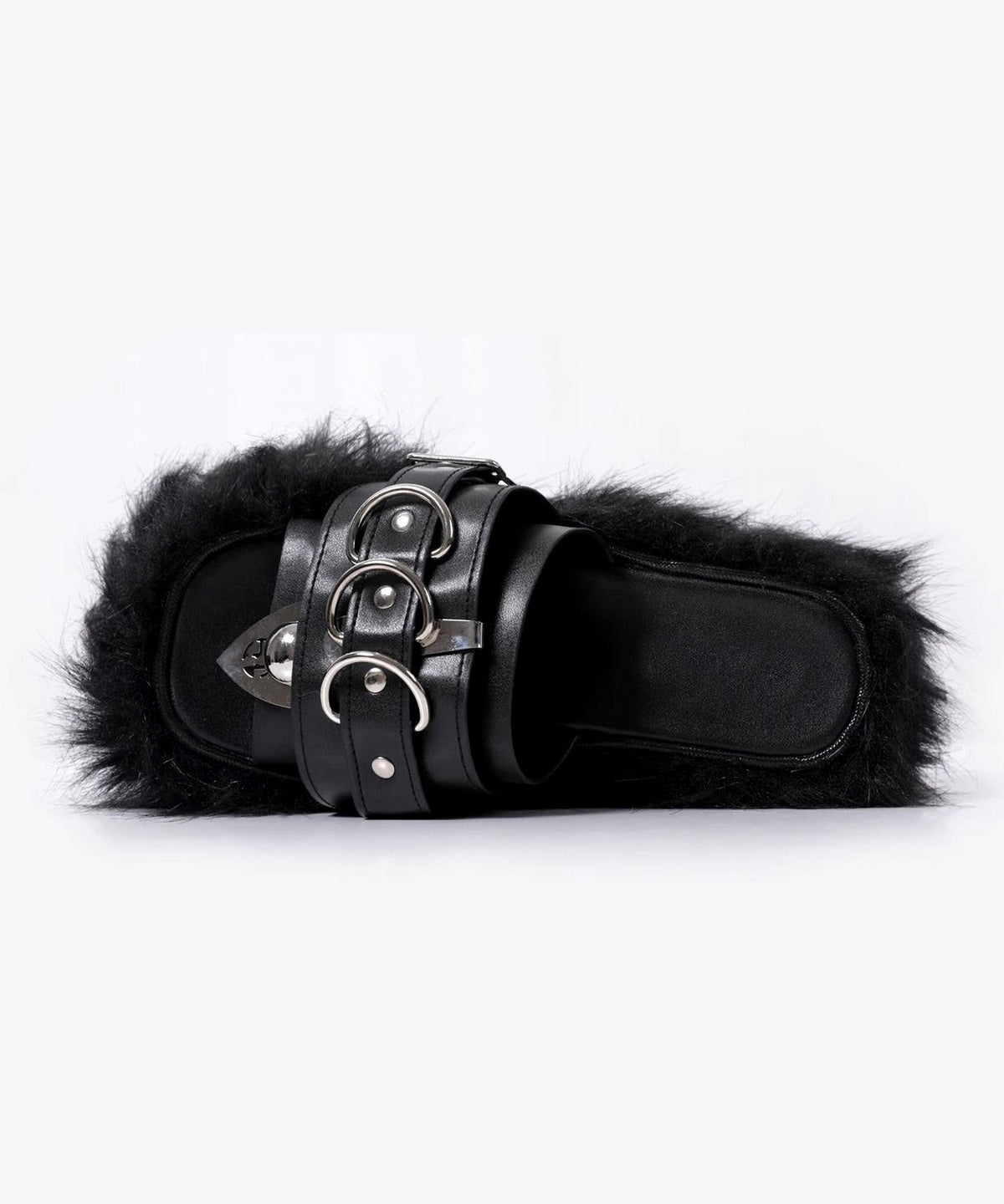 faux fur sandals