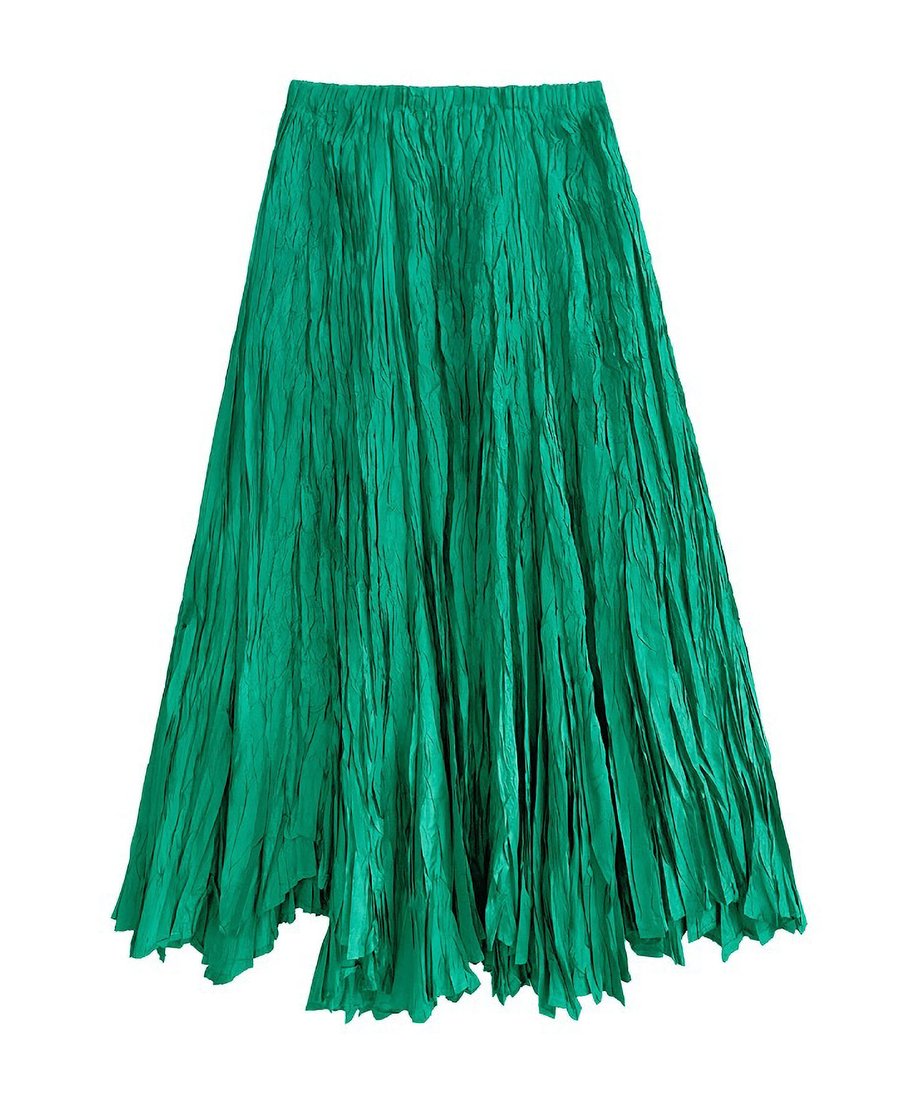 Washer pleated long skirt