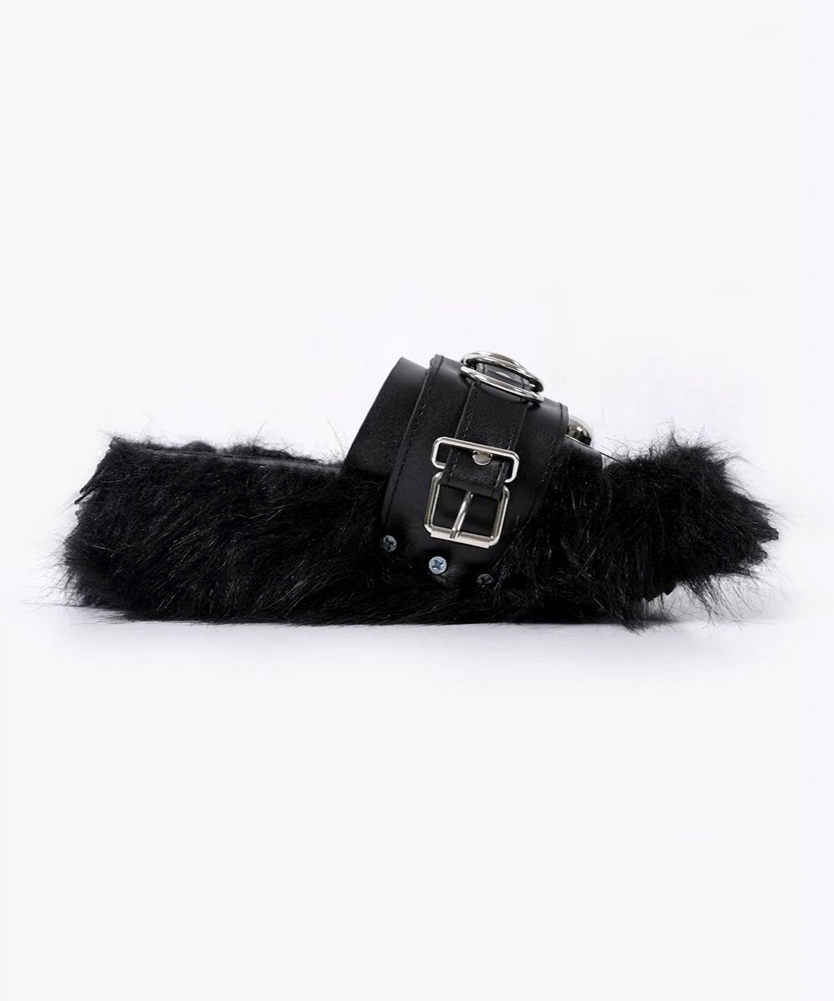 faux fur sandals